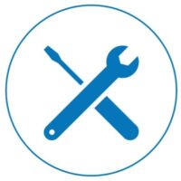 Symbol Schraubendreher und Schraubenschlüssel